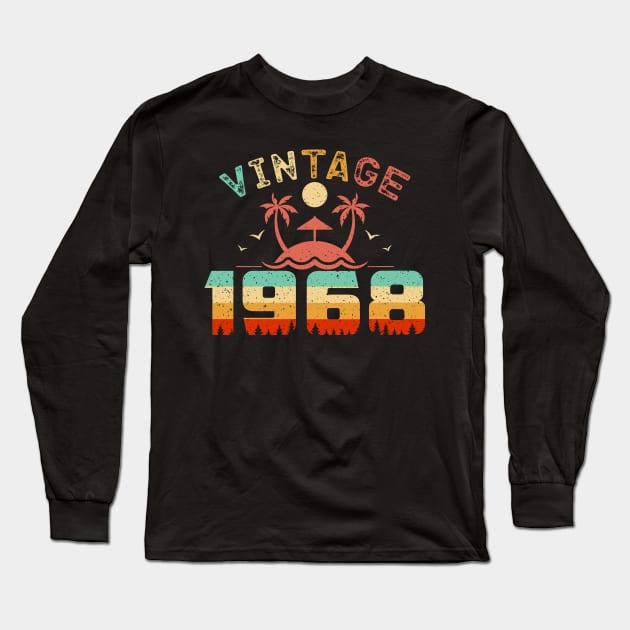 Vintage 1968 Cool Birthday Gift Idea Long Sleeve T-Shirt by QualityDesign